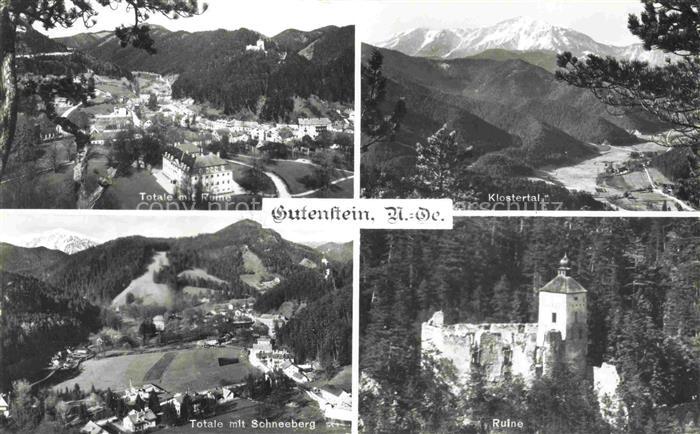Gutenstein Niederoesterreich AT Panorama Burgruine Klostertal Schneeberg