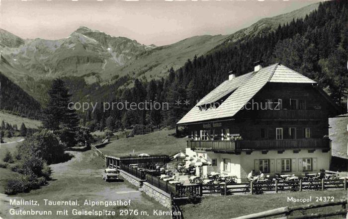 MALLNITZ  Tauernbahn Kaernten AT Alpengasthof Gutenbrunn mit Geiselspitze