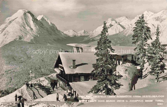 SEEFELD  Tirol AT Grosslift Seefeld Rosshuette Seefelderjoch Blick gegen Hohe Mu