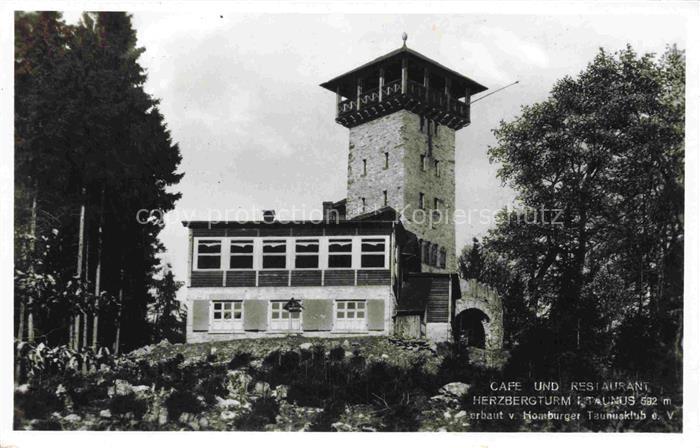 BAD HOMBURG von der Hoehe Hessen Café Restaurant Herzbergturm Homburger Taunuskl