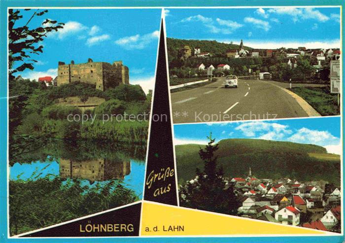 Loehnberg Lahn Hessen Stadtpanorama Hauptstrasse Blick zur Burg