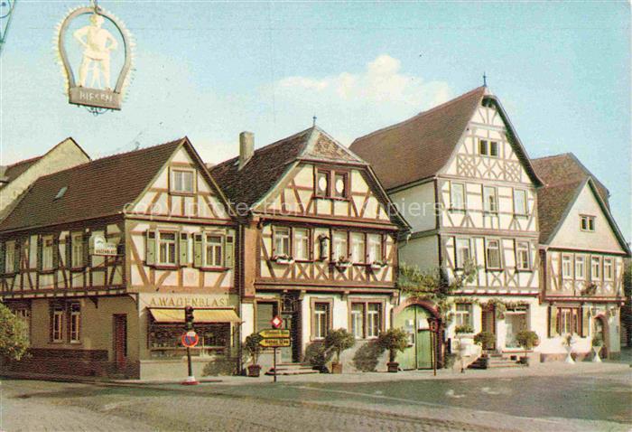 Seligenstadt Offenbach Hessen Partie am Marktplatz Fachwerkhaeuser