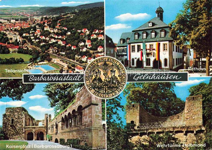 Gelnhausen Hessen Panorama Barbarossastadt Luftbild Rathaus Kaiserpfalz Barbaros