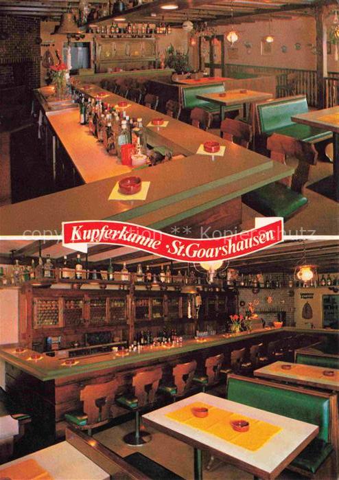 St Goarshausen Rhein Gaststaette Kupferkanne Gastraum Theke