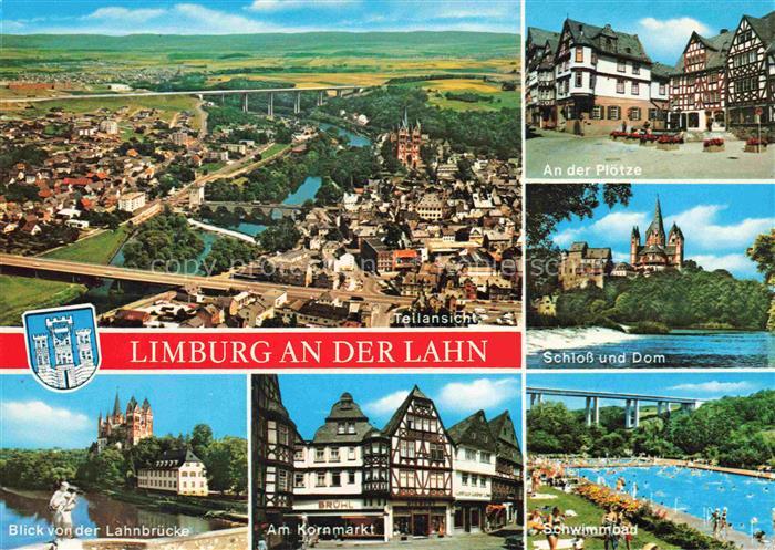 LIMBURG  Lahn Hessen Stadtpanorama Luftbild Altstadt An der Ploetze Fachwerkhaeu