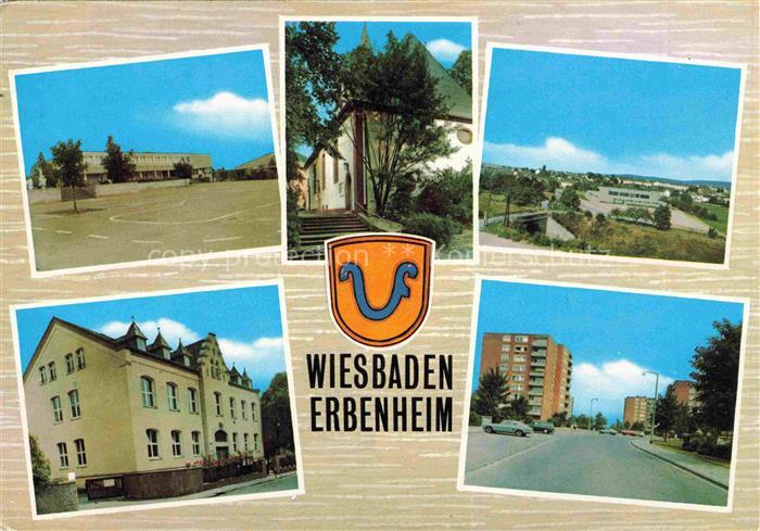 Erbenheim Wiesbaden Hessen Teilansichten Kirche Hochhaeuser