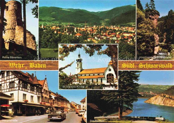Wehr Baden Schwarzwald BW Ruine Baerenfels Panorama Hirschsprung im Wehratal Hau