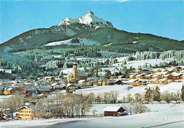 Wertach Bayern Panorama Wintersportplatz Blick gegen Gruenten