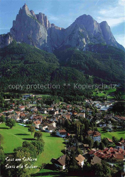 Seis am Schlern Kastelruth Siusi allo Sciliar Suedtirol IT Panorama Dolomiten Bi