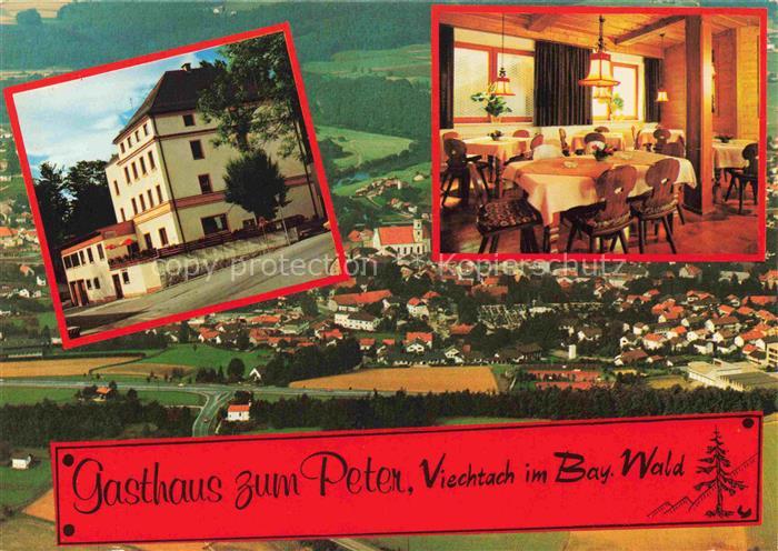Viechtach Bayerischer Wald Gasthaus zum Peter Gastraum Ortsansicht Luftaufnahme
