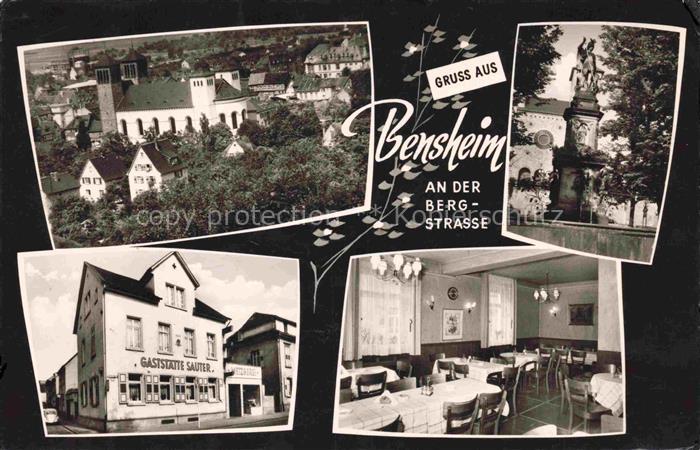 Bensheim Bergstrasse Hessen Gaststaette-Sauter Denkmal Ortsansicht Innenraum Meh