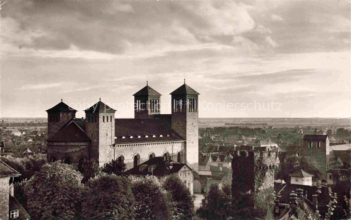 Bensheim Bergstrasse Hessen Basilika Romanik Kirche Tuerme Dom Stadtansicht 1200