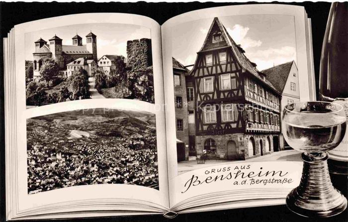 Bensheim Bergstrasse Hessen Starkenburg Fachwerkhaus Luftbild Altstadt Weinpokal