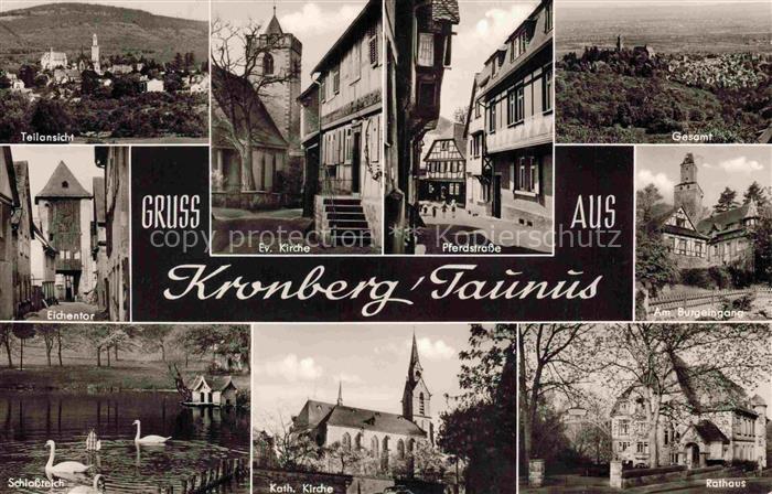 Kronberg  Cronberg Taunus Ev-Kirche Kath-Kirche Pferdstrasse Eichentor Burgenein