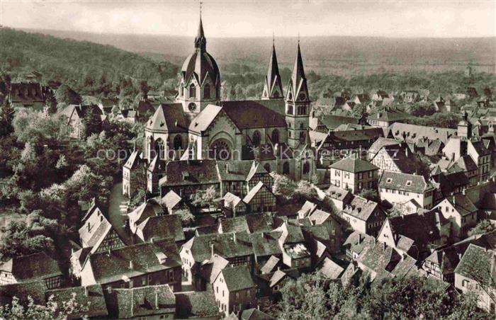 Heppenheim Bergstrasse Hessen Kirche Altstadt Fachwerkhaeuser Fliegeraufnahme St