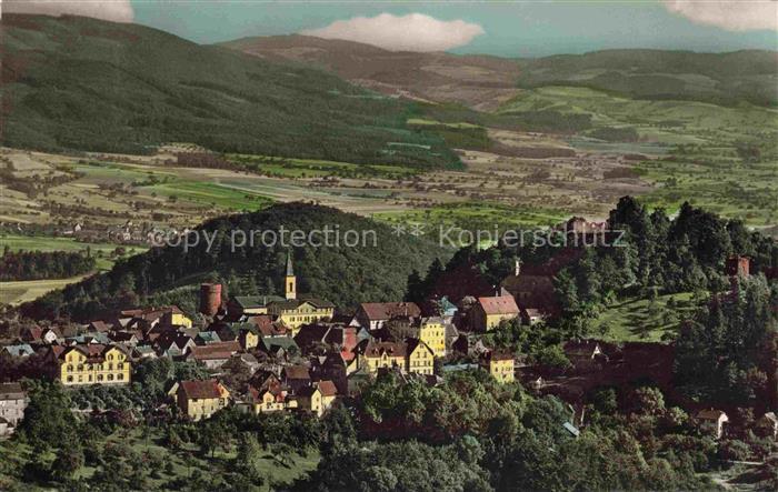 Lindenfels Odenwald Hessen Stadtpanorama Burg Kirche Odenwald Tal Felder Waelder