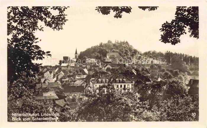 Lindenfels Odenwald Hessen Blick-vom-Schenkenberg Schenkenberg Ortsansicht Burg-
