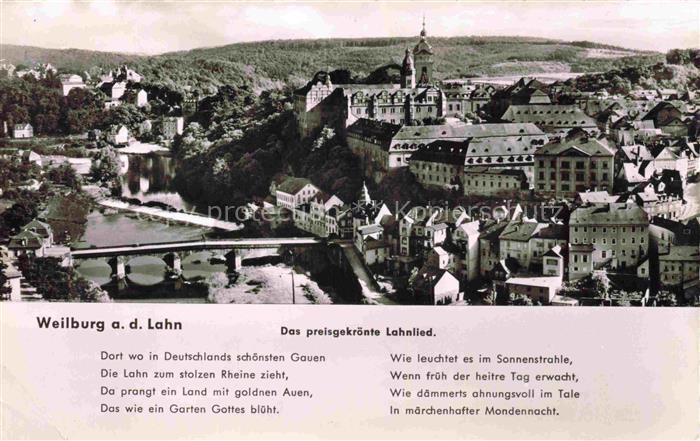 Bermbach Weilburg Hessen Stadtpanorama Schloss Bruecke Lahn Fluss Altstadt Wald