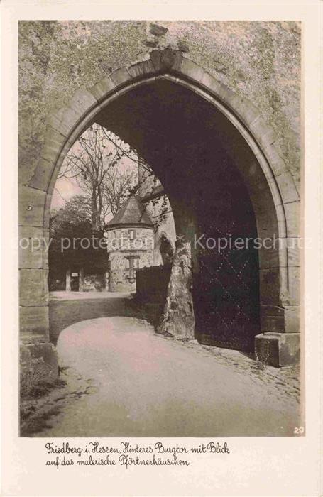 Bachern Friedberg Burgtor Hinteres-Burgtor Pfoertnerhaeuschen Burg Torbogen goti