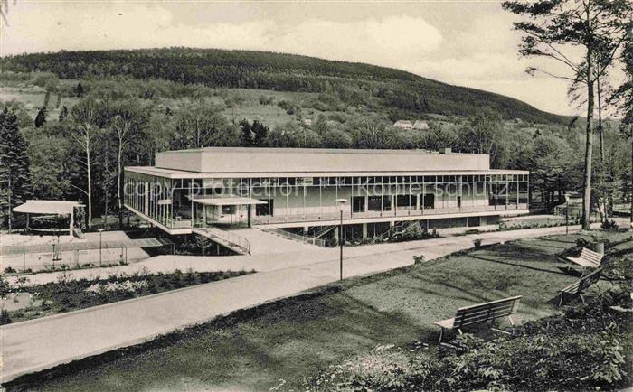 Orb BAD ORB Hessen Konzerthalle Spessart Modernismus Parkanlage Baenke Wald 1960