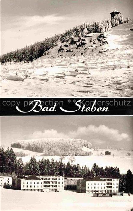 BAD STEBEN Bayern Frankenwald Winterlandschaft Felsen Aussichtsturm Sanatorium S