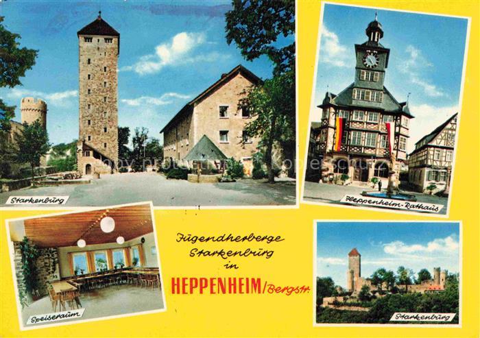 Heppenheim Bergstrasse Hessen Jugendherberge-Starkenburg Starkenburg Rathaus Spe