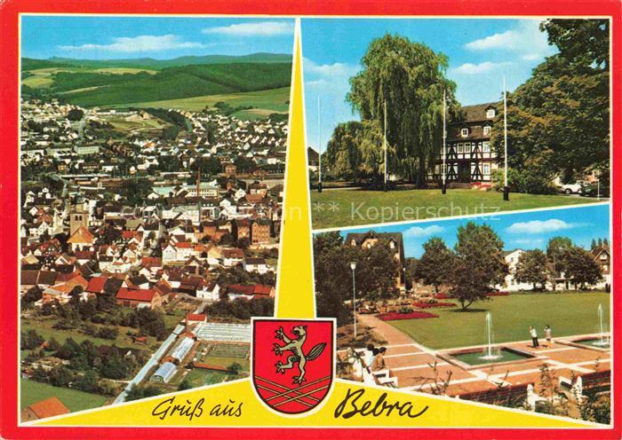Bebra Hessen Luftbild Kirche Stadtansicht Fachwerk Park Brunnen Weide Wappen Hue