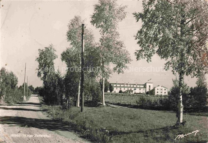 Winge Norge Winge-Turisthotell Birken Landstrasse Feld Telegrafenmast Hotel