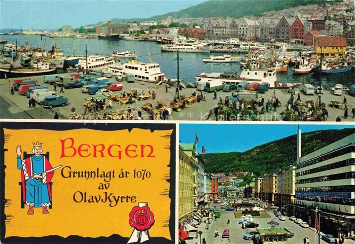 Fantoft Bergen Norge Bryggen Hafen Fischmarkt Schiffe Stadtmitte Einkaufsstrasse