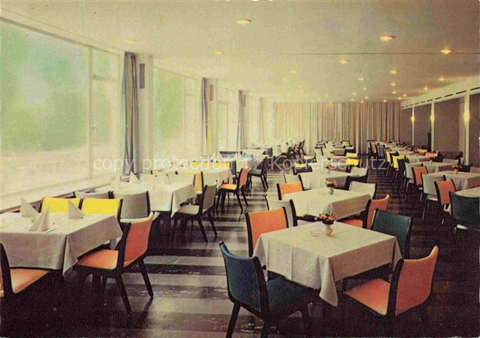 FRANKFURT ODER Terrassen-Restaurant Zoo-Frankfurt Speisesaal bunte-Stuehle Panor