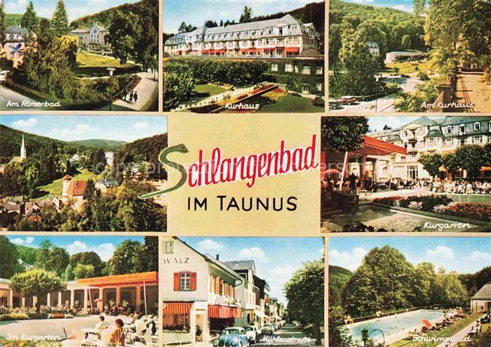 Schlangenbad Taunus Hessen Kurhaus Roemerbad Kurgarten Muehlenstrasse Schwimmbad