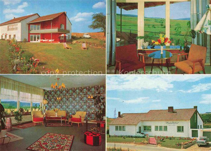Erbach  Odenwald Hessen Haus-Kober Hotel-Garni Garten Liegewiese Inneneinrichtun