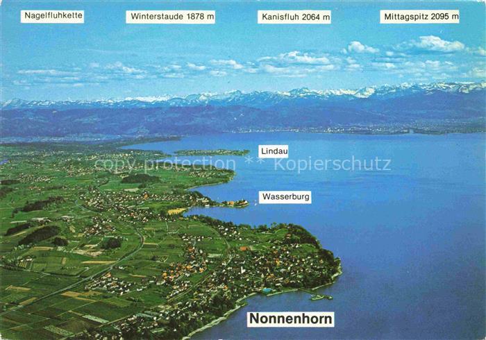 Nonnenhorn Bodensee Luftbild Nagelfluhkette Alpen Lindau Wasserburg Weinberge Ha