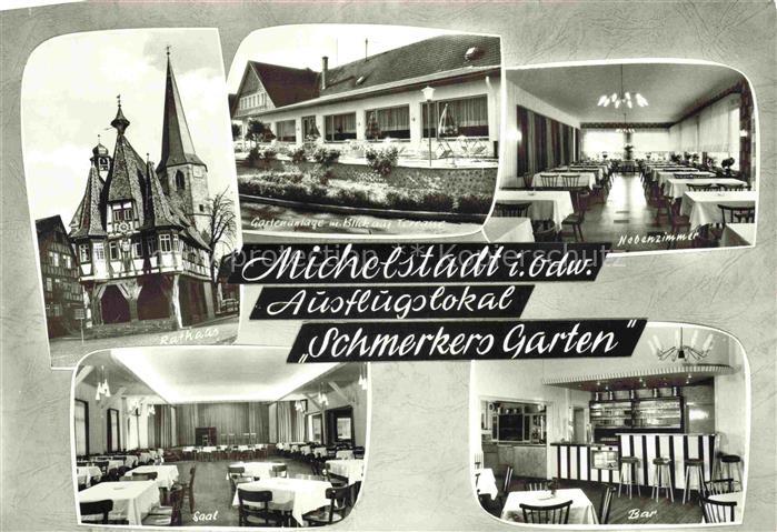 Michelstadt Odenwald Hessen Rathaus Schmerkers-Garten Gaststaette Saal Nebenzimm