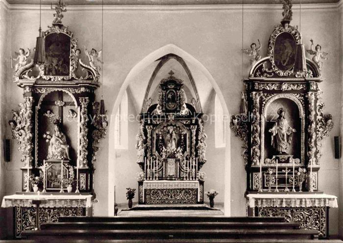 Wemding Bayern Hospital-Kirche Hochaltar Seitenaltaere Barock Innenraum Vergoldu