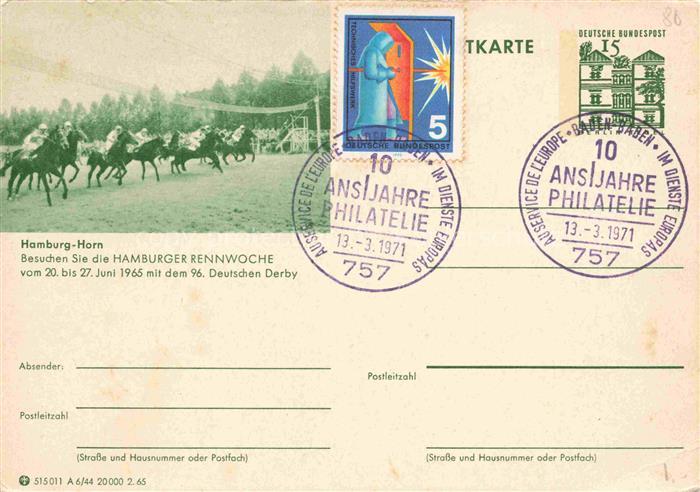 Horn HAMBURG Pferderennen Rennpferde Jockeys Hamburger-Rennwoche Deutsches-Derby