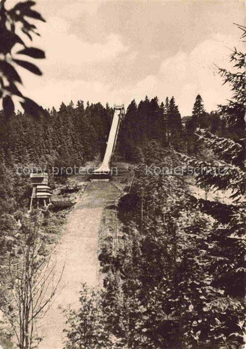 Oberhof Thueringen Thueringen-Schanze Sprungschanze Skispringen Sommer Wald Tann