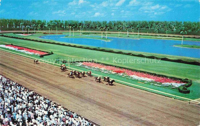 Hialeah Florida USA Hialeah-Race-Course Pferderennen Rennbahn Zuschauer Flamingo