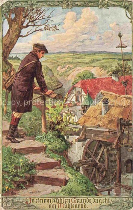 KAUFMANN Hans Kuenstlerkarte Muehlenrad