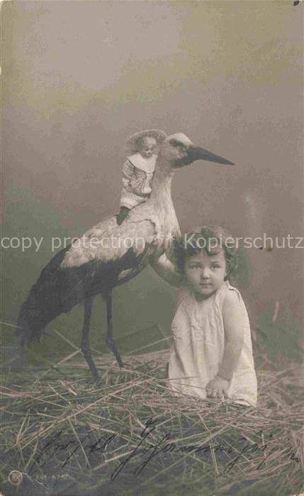 Storch Stork Cigogne Ciguena-- Kind Puppe