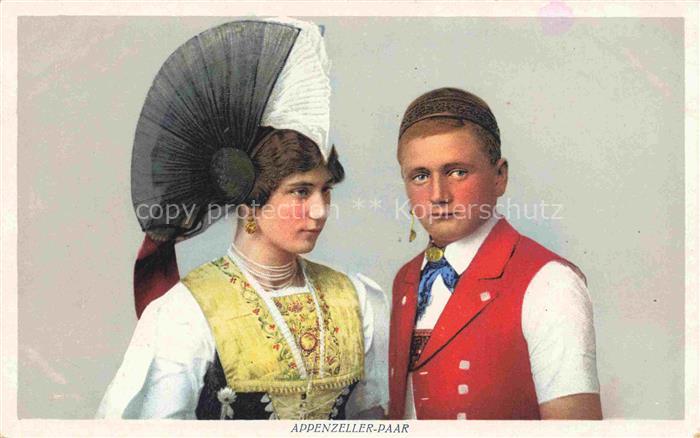 Verlag Kuenzli Zuerich Nr. 8435 Appenzeller Paar