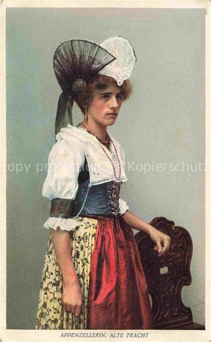 Verlag Kuenzli Zuerich Nr. 8313 Appenzellerin Alte Tracht