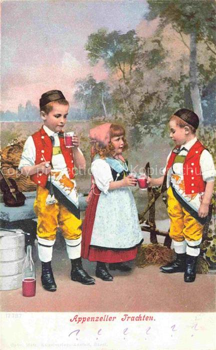 Kinder Child Enfants Appenzeller Trachten