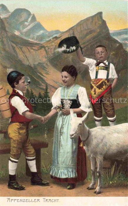 Ziegen Goat Chevre-- Appenzeller Trachten kinder