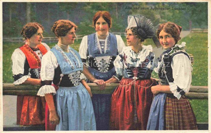 KueNZLI Max Kuenstlerkarte Nr. 8535 Alte Appenzeller Trachten