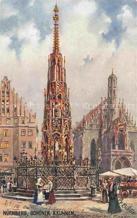 Verlag Tucks Oilette Serie Nr. 611 B Nuernberg Schoener Brunnen