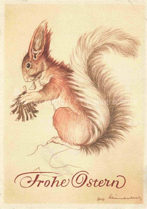 Eichhoernchen Squirrel Ecureuil Ardilla Scoiattolo-- Frohe Ostern