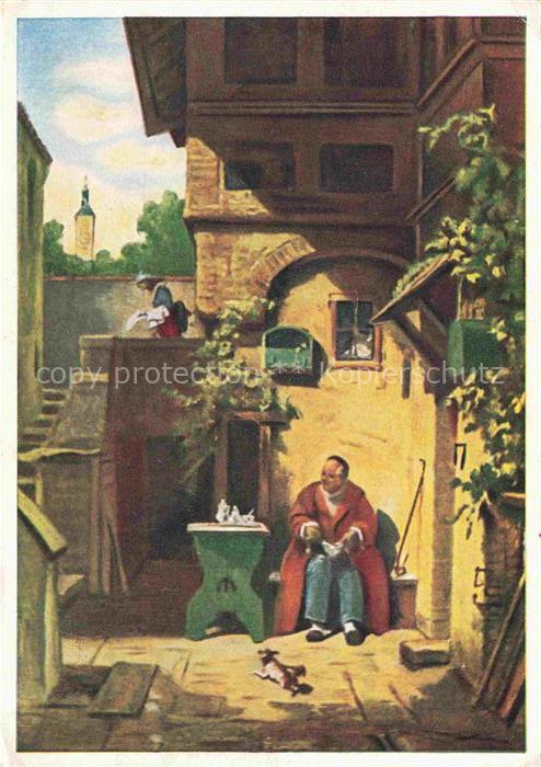 Spitzweg Carl Kuenstlerkarte In Erwartung
