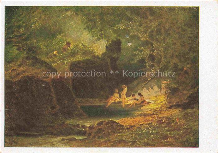 Spitzweg Carl Kuenstlerkarte Badende Nymphen