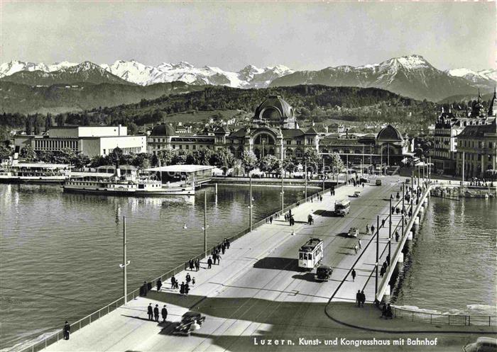 STRAssENBAHN Tramway-- Luzern Kunst Kongresshaus Bahnhof